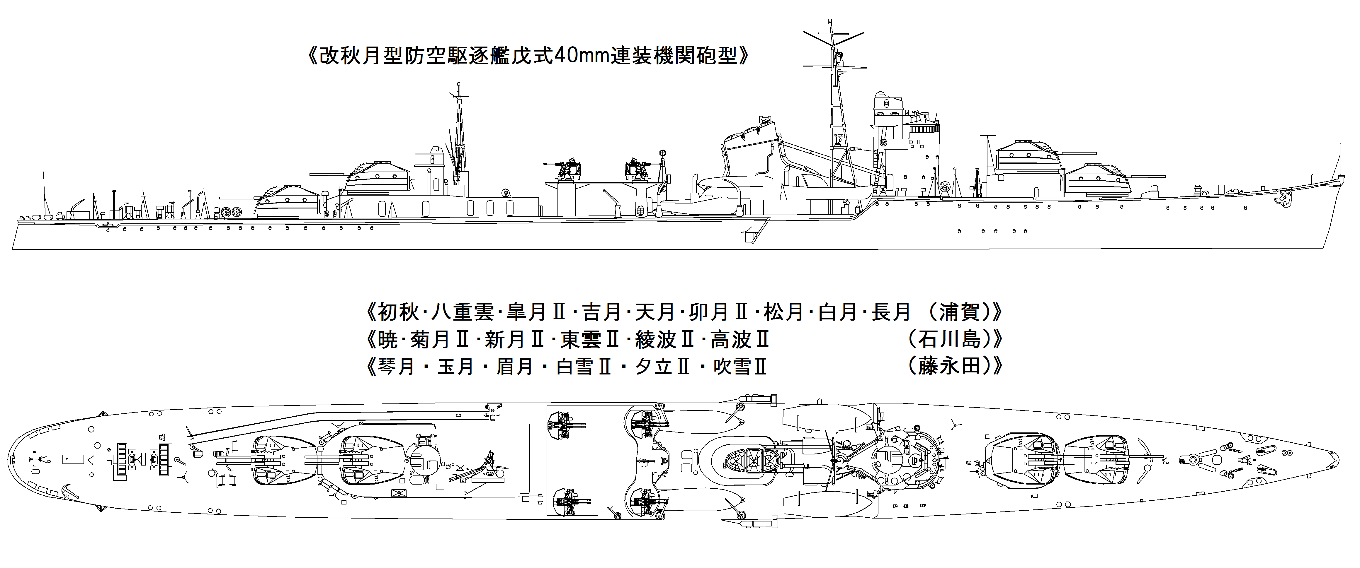 仮想艦隊１０．改秋月型 防空駆逐艦4案